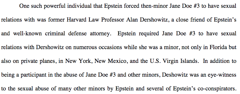 Dershowitz accusations